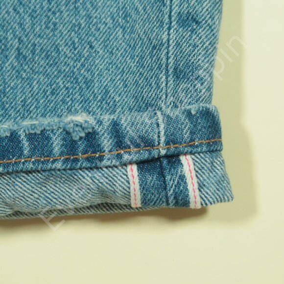 Levis 501 CT Selvedge Jeans Womens 24 Blue Patchwork Denim READ - Picture 5 of 8